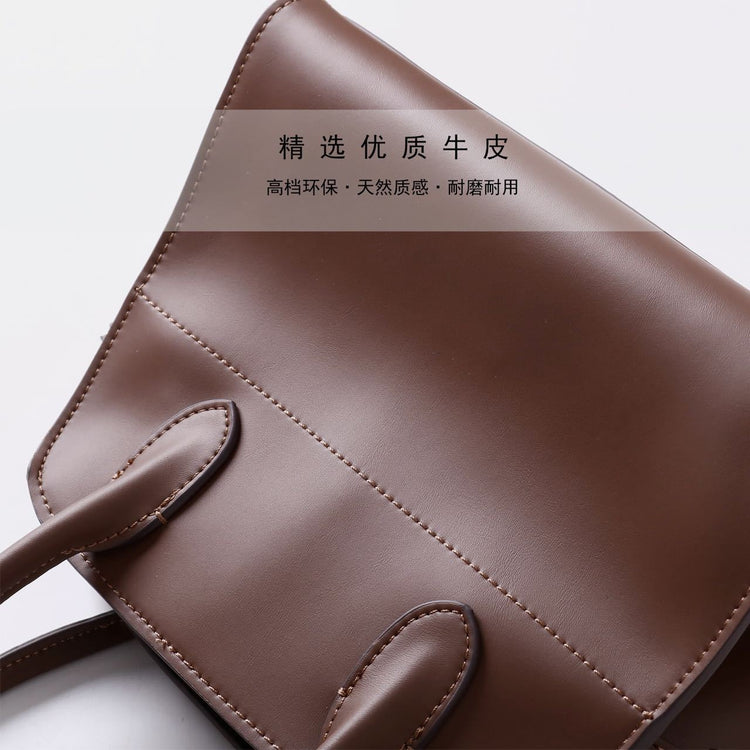 質感真皮|牛皮包2024年春夏新款大容量托特包真皮百搭通勤單肩簡約手提包女「3179」24.11-2