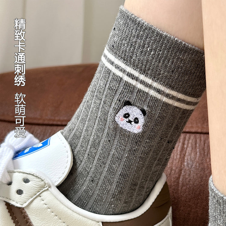 女襪|10A抑菌襪子女點子紗學院風吸汗透氣中筒襪棉質親膚舒適堆堆襪「MK5110」25.08-1