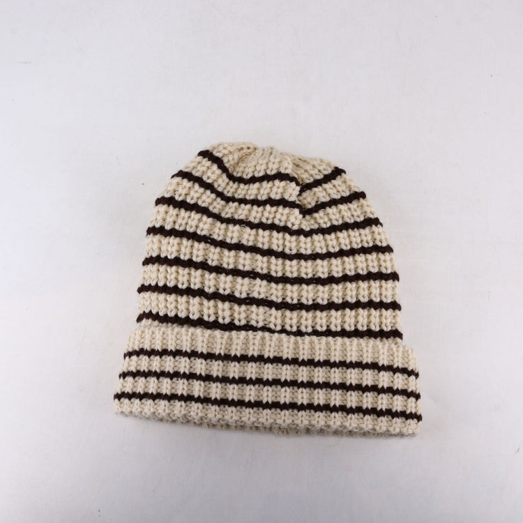 流行帽子|秋冬季保暖防寒帽子百搭純色拼色條紋針織帽韓版顯臉小毛線帽冷帽「C3340」24.11-4