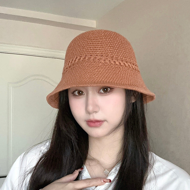 流行帽子|水桶草帽夏季沙灘出行百搭遮陽帽顯臉小遮陽時尚太陽帽沙灘防曬帽「C3895」24.04-5