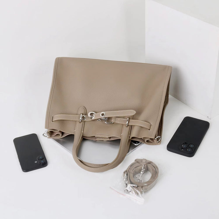 質感真皮|2025新款百搭高級大容量時尚手拎單肩斜背包通勤真皮女包質感「52930 523006」25.05-1