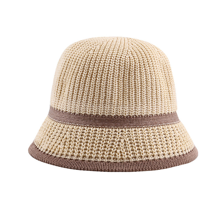 流行帽子|草編水桶帽夏季鏤空可折疊沙灘出遊草帽戶外騎行海邊防曬太陽帽子「C3773」24.04-1