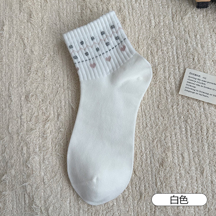 女襪|復古費爾島襪子女彈力無骨親膚舒適短襪棉質吸汗透氣諸暨襪子批發「XC2322」25.08-2
