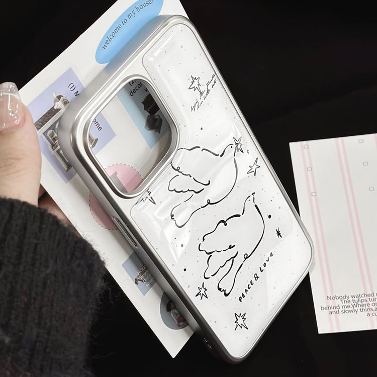 手機殼|蘋果16手機殼15適用iPhone14pro電鍍銀邊滴膠13小米14保護套「LR1536」25.03-4