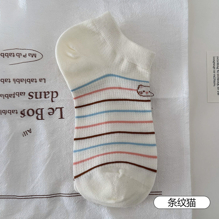 女襪|卡通可愛襪子女夏季薄款ins潮學院風短襪棉質吸汗透氣襪子「MYH20259」25.04-3