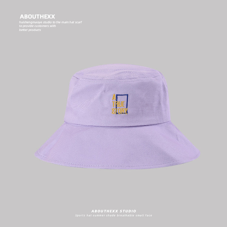 流行帽子|學生情侶帽子女韓版百搭字母刺繡漁夫帽日系簡約遮陽盆帽太陽帽男「C2485」25.04-2