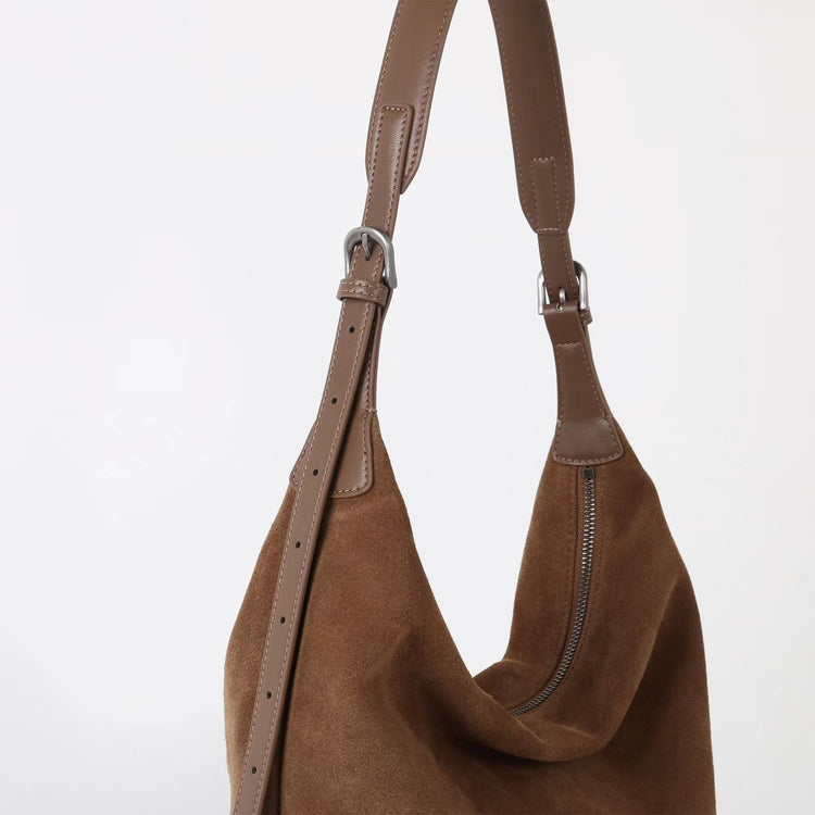 質感真皮|2025年新美拉德高級感輕奢高質感磨砂牛皮大容量水桶包時尚「6173」25.09-2