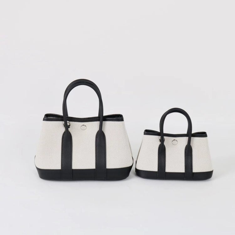 質感真皮|2025潮流新頭層牛皮撞色帆布手提花園包高級感洋氣單肩包休閒斜背包「80592」25.04-2