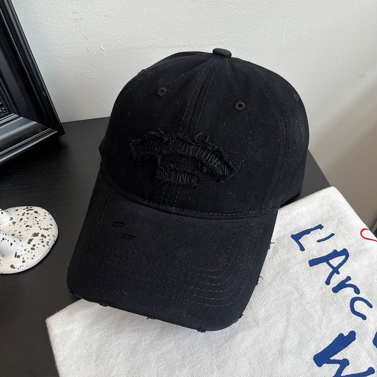 流行帽子|春季新款棒球帽破洞寬檐軟頂遮陽帽夏季戶外顯臉小韓系百搭鴨舌帽「C4886」24.12-5