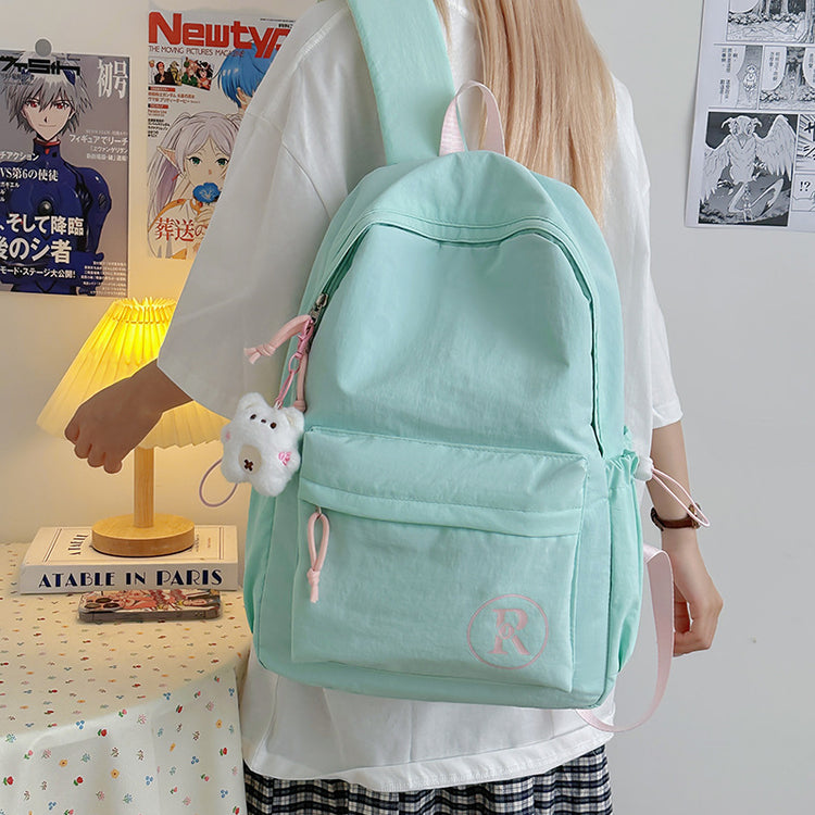 致青春|小清新休閒書包女大學生ins大容量簡約背包國中高中生百搭雙肩包「1018-125」25.09-2