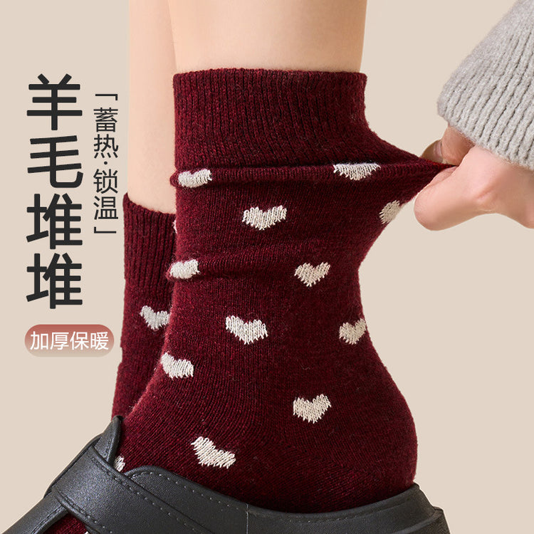 女襪|秋冬季襪子女蓄熱鎖溫加厚保暖羊毛襪彈力襪口軟糯舒適諸暨襪子「GO2498」24.12-3