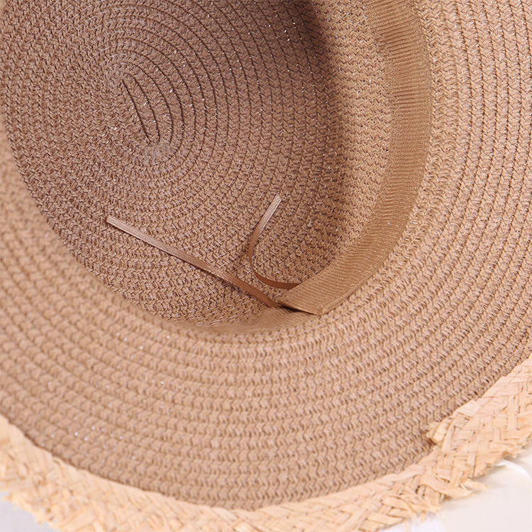 流行帽子|韓系蕾絲蝴蝶結帽子女海邊大檐草帽戶外甜美出遊遮陽帽百搭沙灘帽「C5269」25.05-2