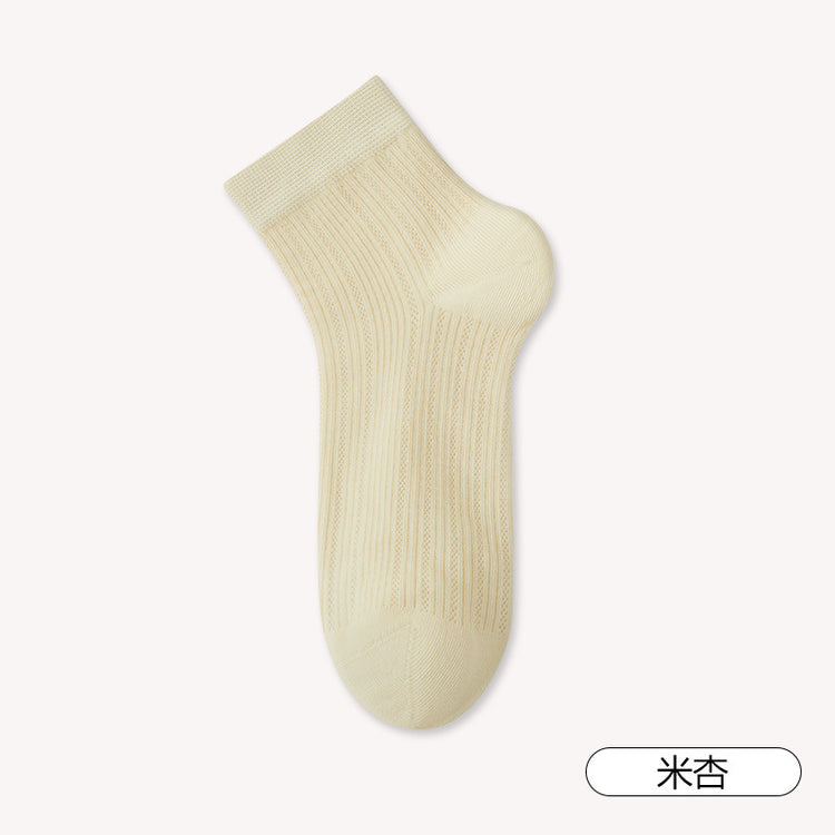 女襪|白色襪子女棉質耐磨抗起球彈力無骨短襪吸汗網眼透氣襪子批發「MI25813」25.05-2