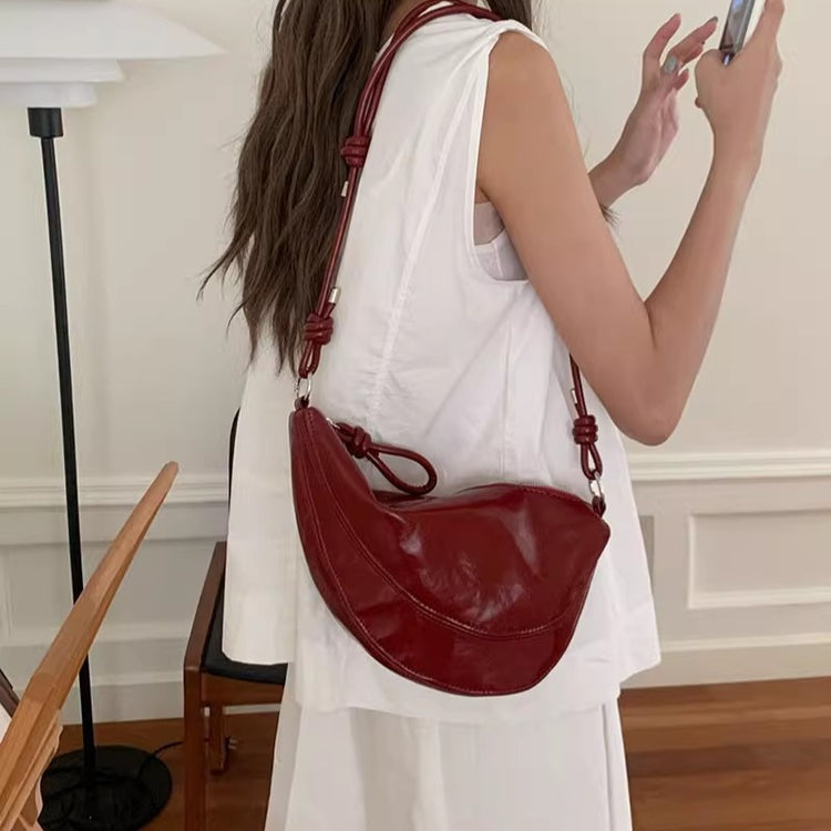 日韓流行|月牙牛角腋下包包女韓國2024新款夏天獨特百搭ins小眾單肩斜挎包「9444#」24.07-5