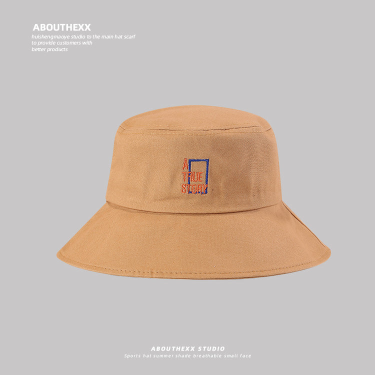 流行帽子|學生情侶帽子女韓版百搭字母刺繡漁夫帽日系簡約遮陽盆帽太陽帽男「C2485」25.04-2