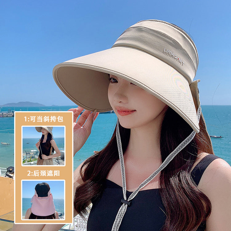 流行帽子|夏季防曬空頂帽一帽五戴戶外百搭遮陽帽大檐帽防紫外線冰絲太陽帽「C3747」24.03-3