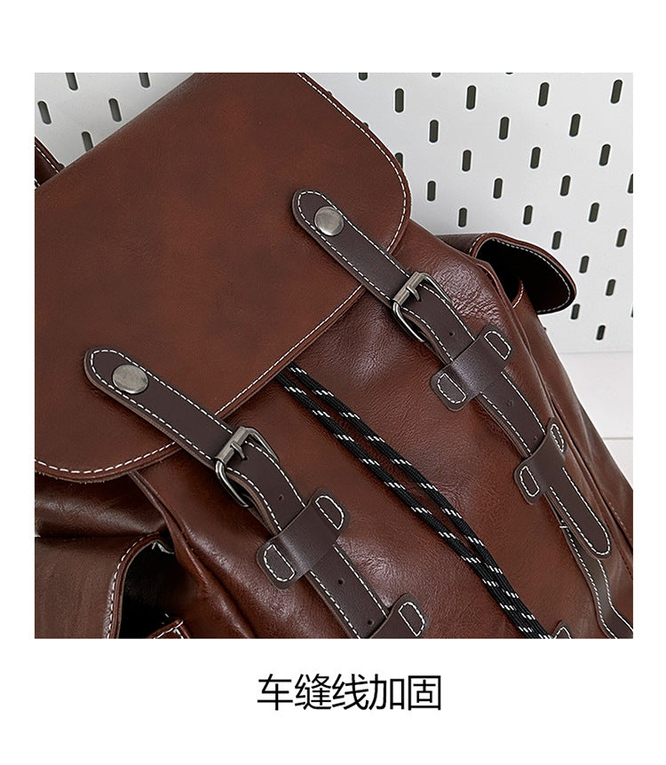 致青春 | PU商務休閒戶外雙肩背包出差旅行收納背包學生書包大容量雙肩包「5519-138」25.09-1