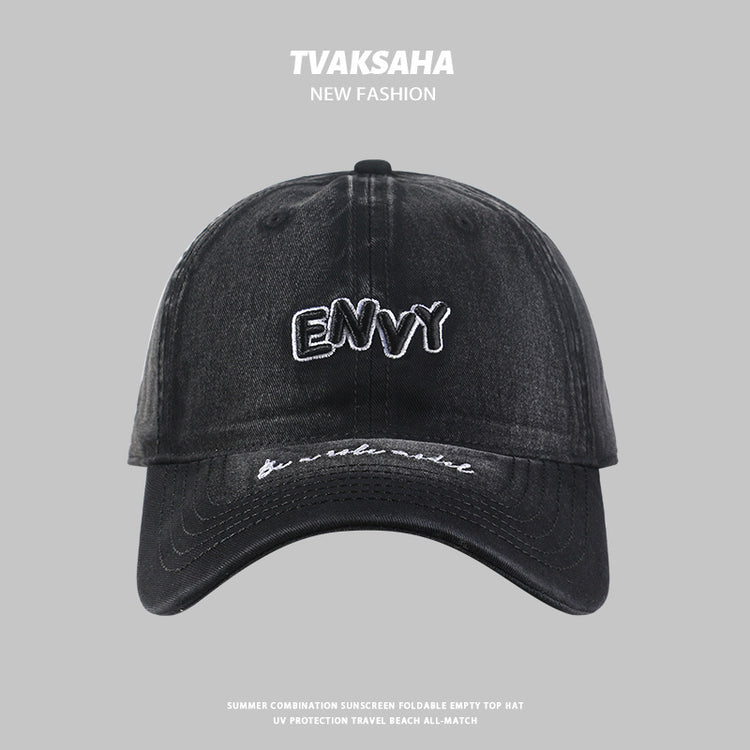 流行帽子|2024新款做舊立體刺繡純色百搭寬檐遮臉防曬棒球帽戶外出遊帽子女「C4269」24.08-2