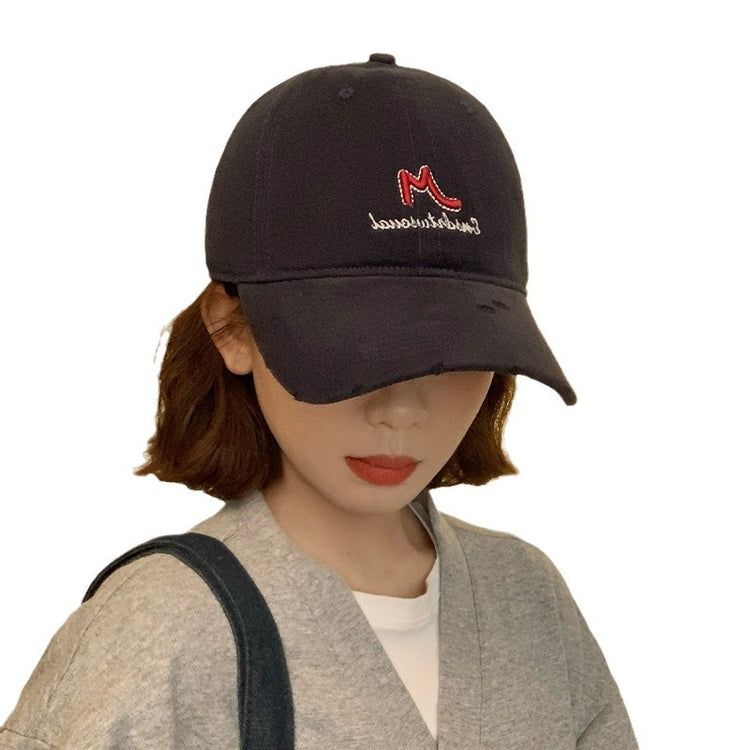 流行帽子|韓版簡約字母刺繡軟頂棒球帽子春季新款百搭休閒情侶顯臉小鴨舌帽「C4889」24.12-5