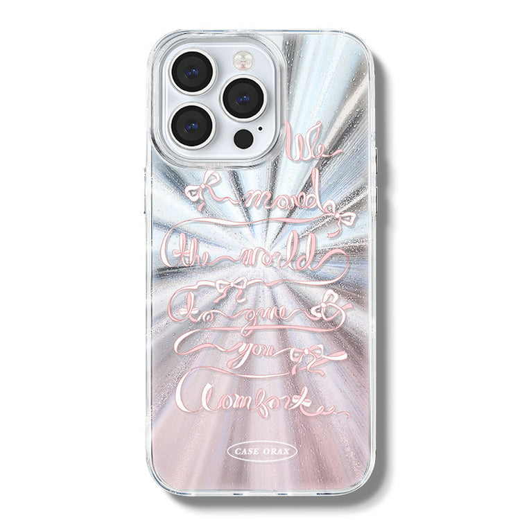 手機殼|iPhone14/15Pro羽紗蘋果13手機殼女適用12/13Pro大孔透明殼11「LR0893-2」24.07