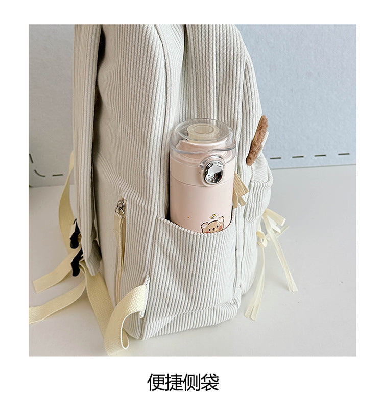 致青春|可愛雙肩包女簡約質感背包大容量休閒旅行包高顏值百搭大學生書包「1006-129」24.11-3
