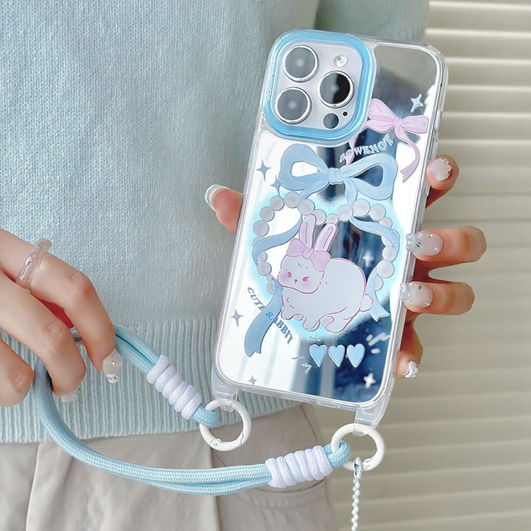 手機殼|蘋果15手機殼夏天掛繩鏡面殼13promax適用iPhone14pro保護套「LR0805」24.07