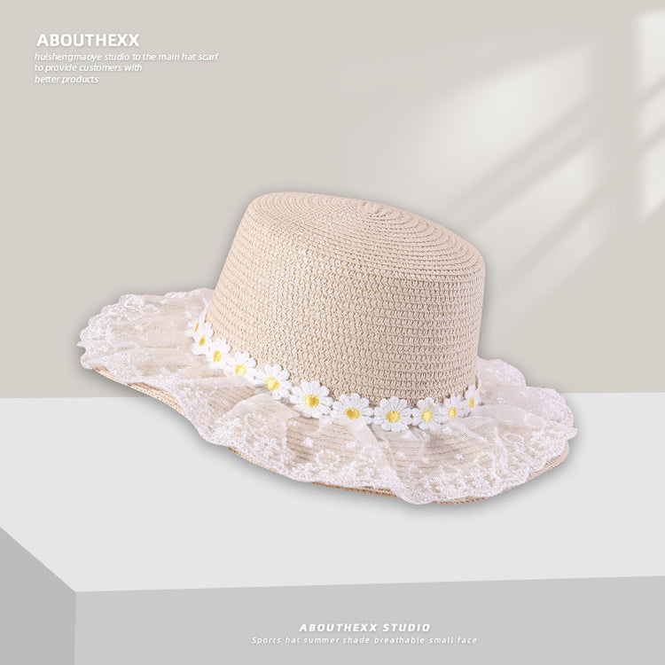 流行帽子|夏季新款蕾絲帽子女戶外防紫外線草帽沙灘防曬遮陽太陽帽潮漁夫帽「C5276」25.05-3