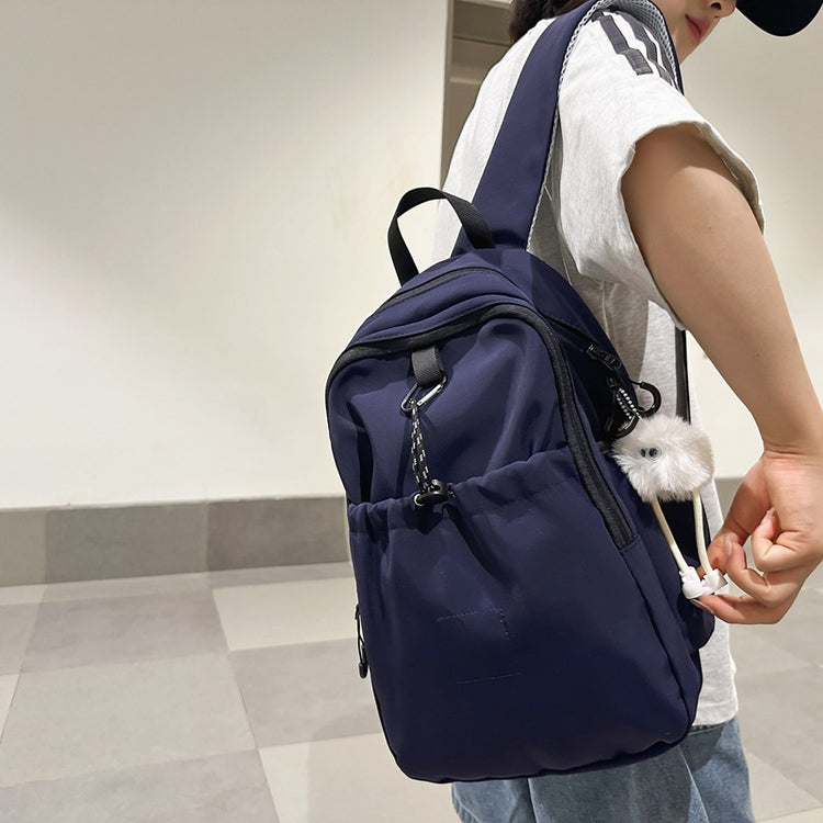 致青春 | 日系純色褶皺尼龍雙肩包男大容量輕便休閒旅行背包女大學生電腦包「1806-127」24.07-1