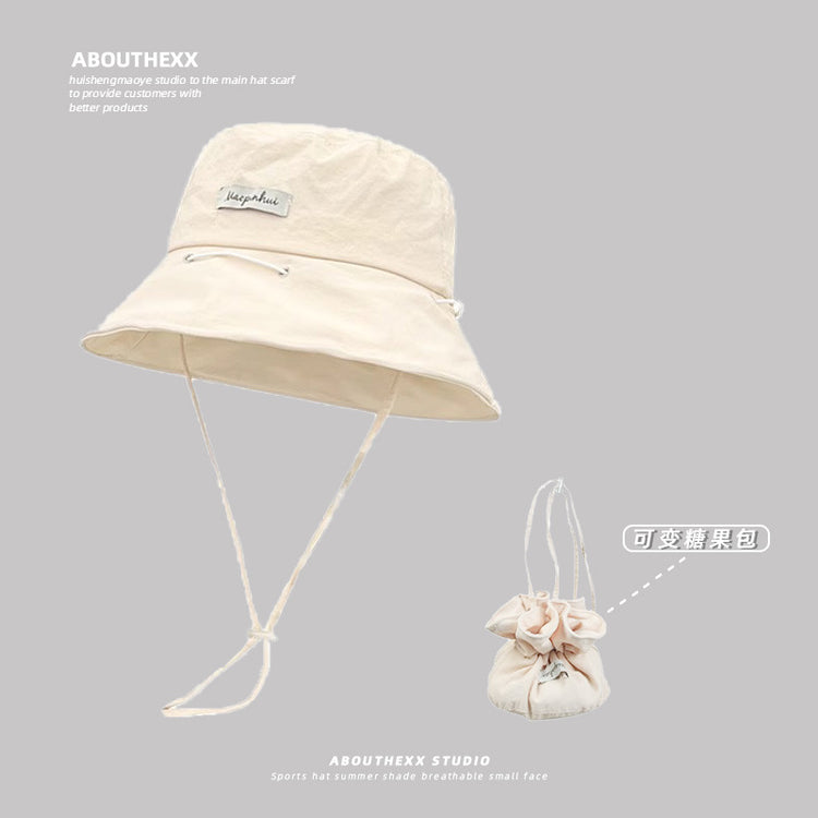 流行帽子|2025夏季韓版漁夫帽女新款防曬帽子速乾透氣可當包包顯臉小遮陽帽「C5285」25.06-1