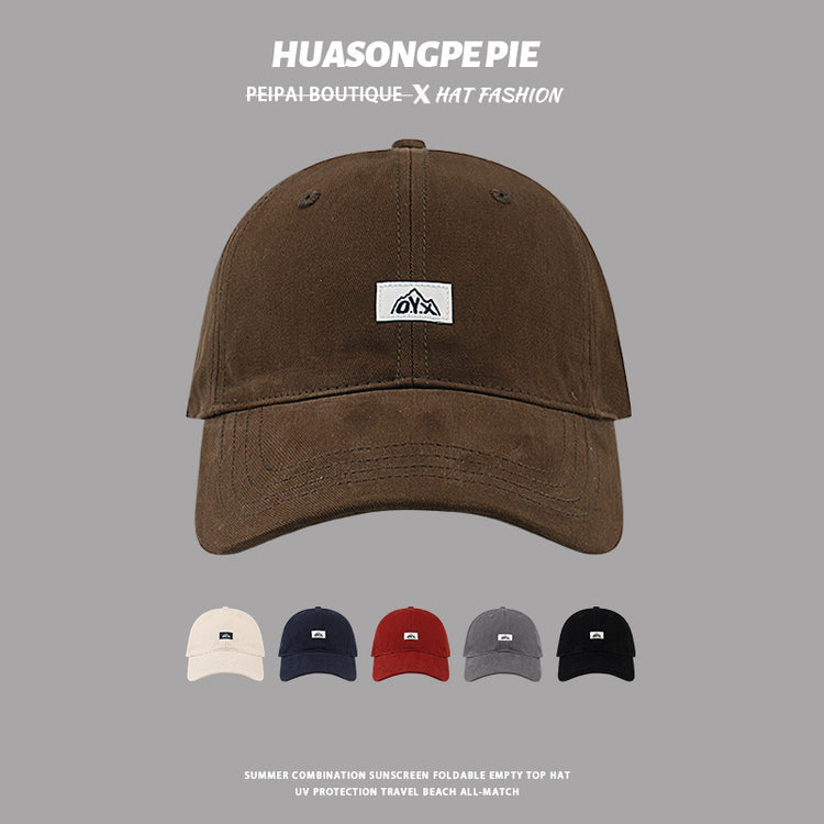 流行帽子|貼布小山棒球帽男女顯臉小百搭遮陽帽出行旅遊防紫外線軟頂鴨舌帽「C3595」24.01-2