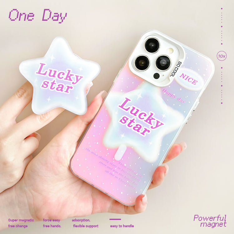 手機殼|磁吸磨砂鐳射iPhone15蘋果13手機殼14適用華為P70支架mate60「WYB0830」24.07