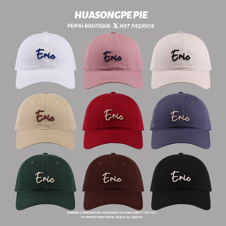 流行帽子|軟頂棒球帽女字母刺繡百搭鴨舌帽顯臉小夏季學生休閒防曬遮陽帽男「C3611」24.02-1