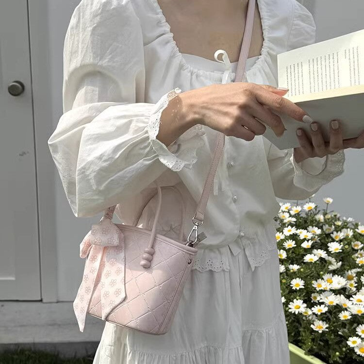 日韓流行 | 菜籃手提小拎包2025春季新款溫婉甜美小眾高級感日常百搭斜挎包「801#」25.04-2