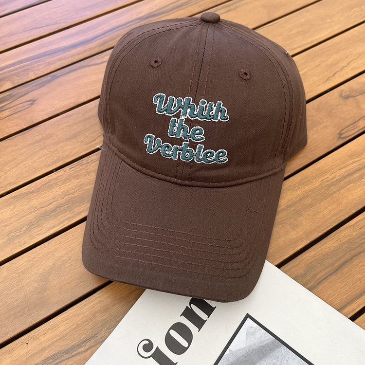 流行帽子|新款春秋季彎檐情侶大頭圍顯臉小百搭字母棒球帽百搭軟頂遮陽帽女「C3582」24.01-2