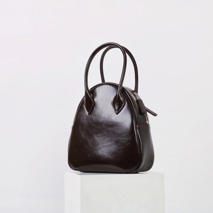 質感真皮|2025新款優質油蠟皮日式小眾貝殼包純日韓風手提單肩斜挎包女百搭「2532」25.02-2