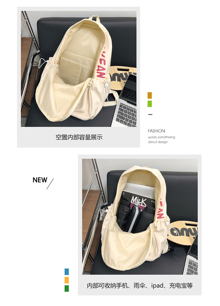 致青春|日系簡約字母休閒雙肩包甜美小清新大容量背包初高中輕便學生書包「8920-125-127」24.06-3