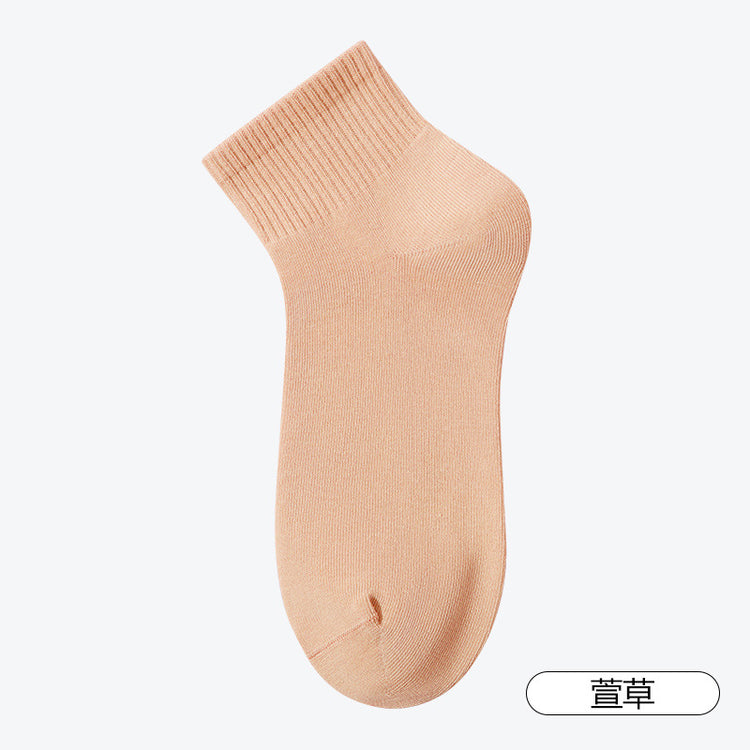 女襪|純色襪子女純棉抑菌防臭耐磨抗起毛球短襪彈性吸汗透氣簡約無骨襪「ZJ25003」25.02-2
