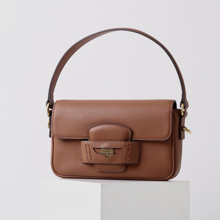 質感真皮|秋冬新款2024頭層牛皮法棍包腋下包金幣包小方包手提包單肩斜挎包「5112」24.12-1