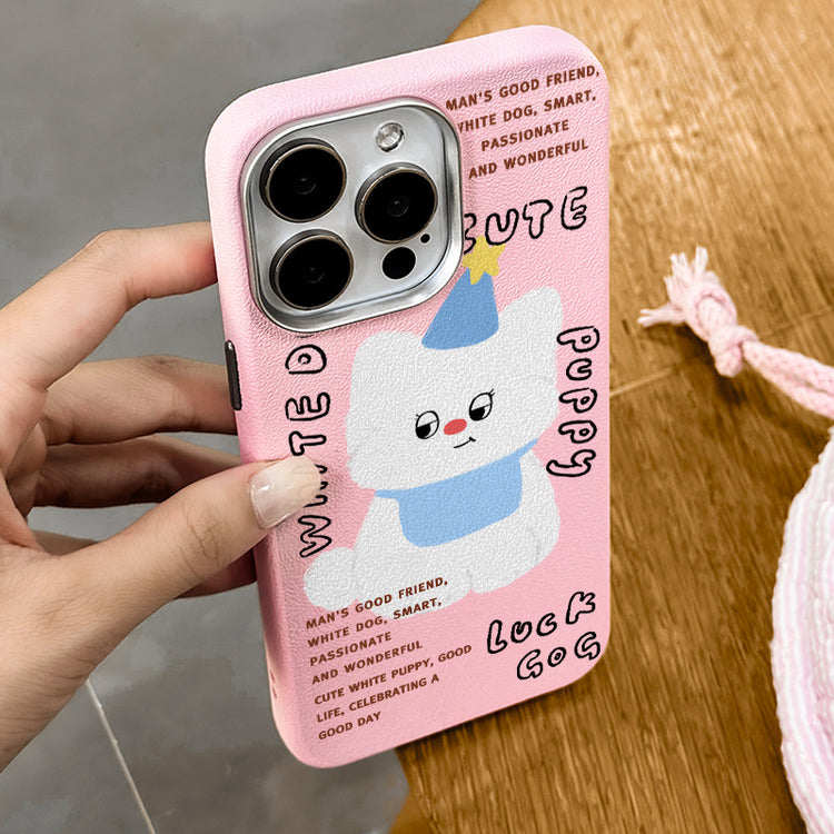 手機殼|iPhone16適用15Promax蘋果13手機殼12銀框皮紋殼11卡通14批發「LR1327」25.04-3