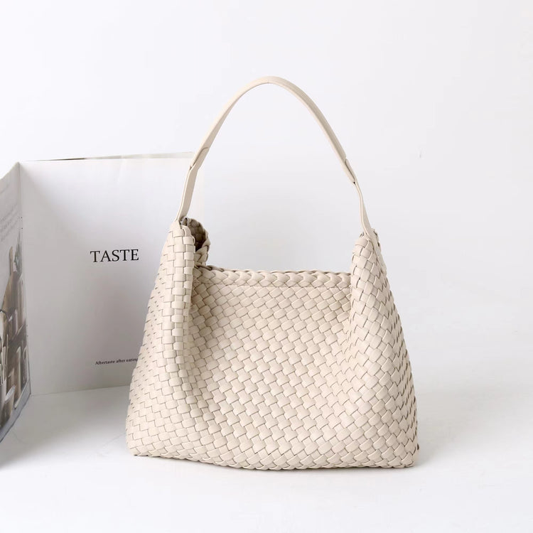 質感真皮|2025新款編織托特包女新款小眾設計高級感通勤大容量單肩腋下包包「7030」25.06-3