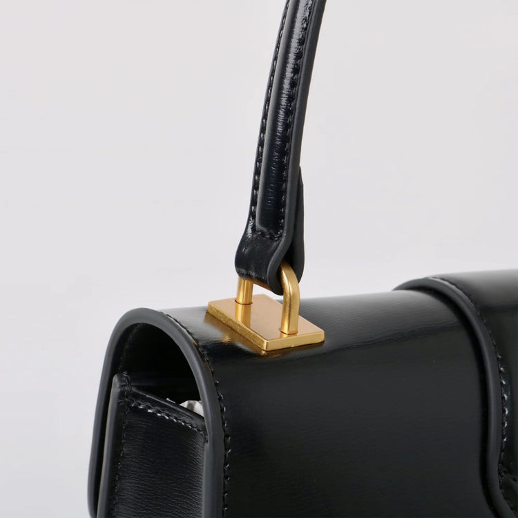 質感真皮|2025新款百搭進口小牛皮扭鎖翻蓋手提單肩腋下包精緻通勤女士包「6083」25.04-2