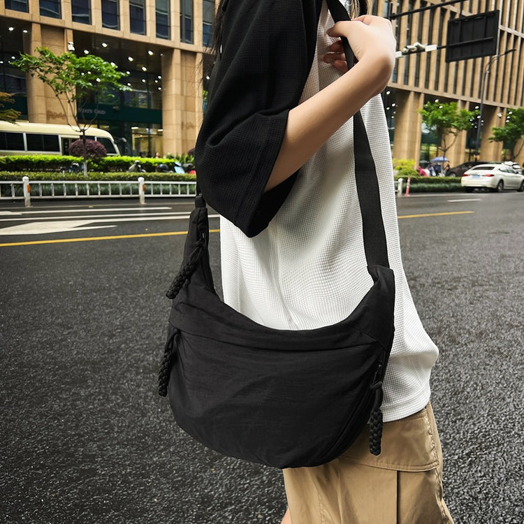 致青春 | 尼龍布包包女斜背包2024新款夏季款大容量小眾設計單肩餃子包「80634-125」24.07-3