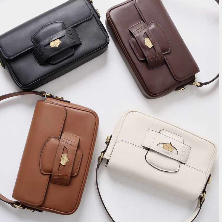 質感真皮|秋冬新款2024頭層牛皮法棍包腋下包金幣包小方包手提包單肩斜挎包「5112」24.12-1