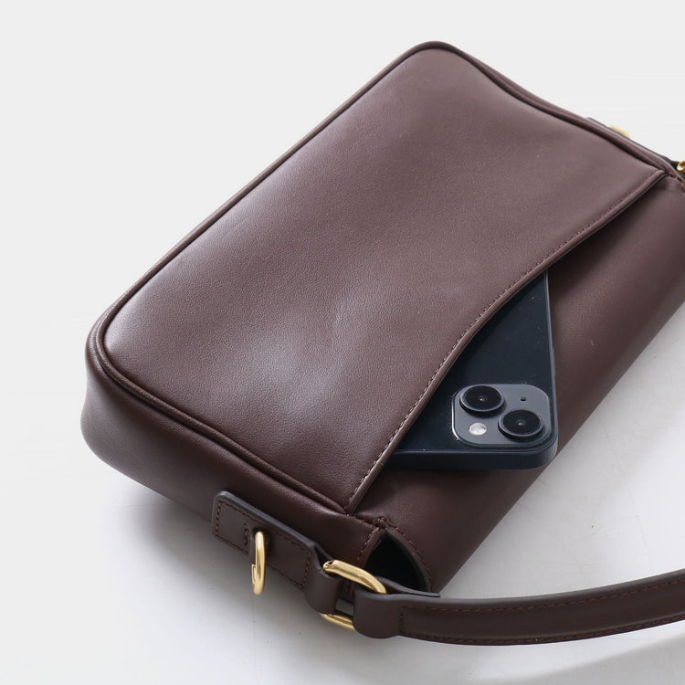 質感真皮|秋冬新款2024頭層牛皮法棍包腋下包金幣包小方包手提包單肩斜挎包「5112」24.12-1