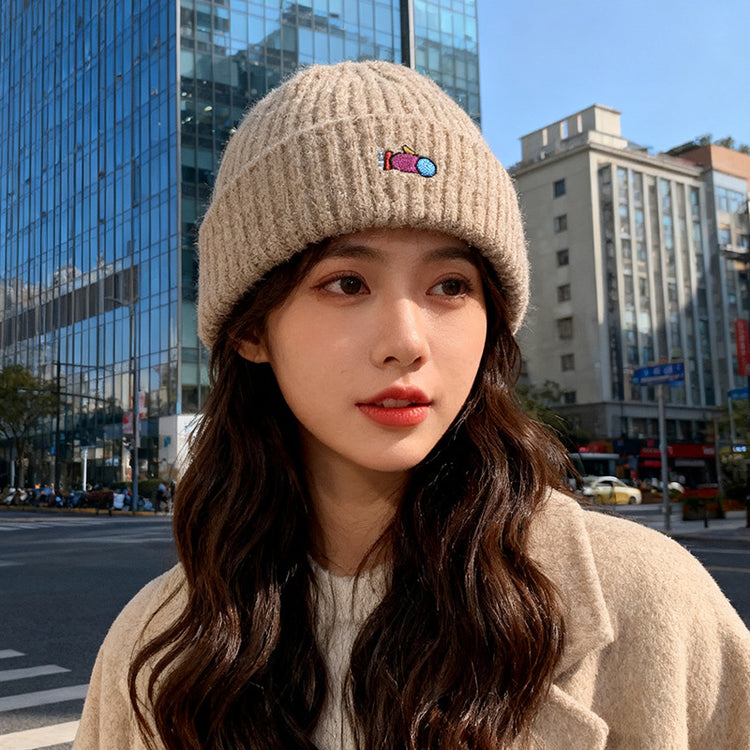 流行帽子|帽子女可愛卡通保暖針織帽情侶百搭甜美毛線帽戶外防寒套頭冷帽男「C5697」25.10-2