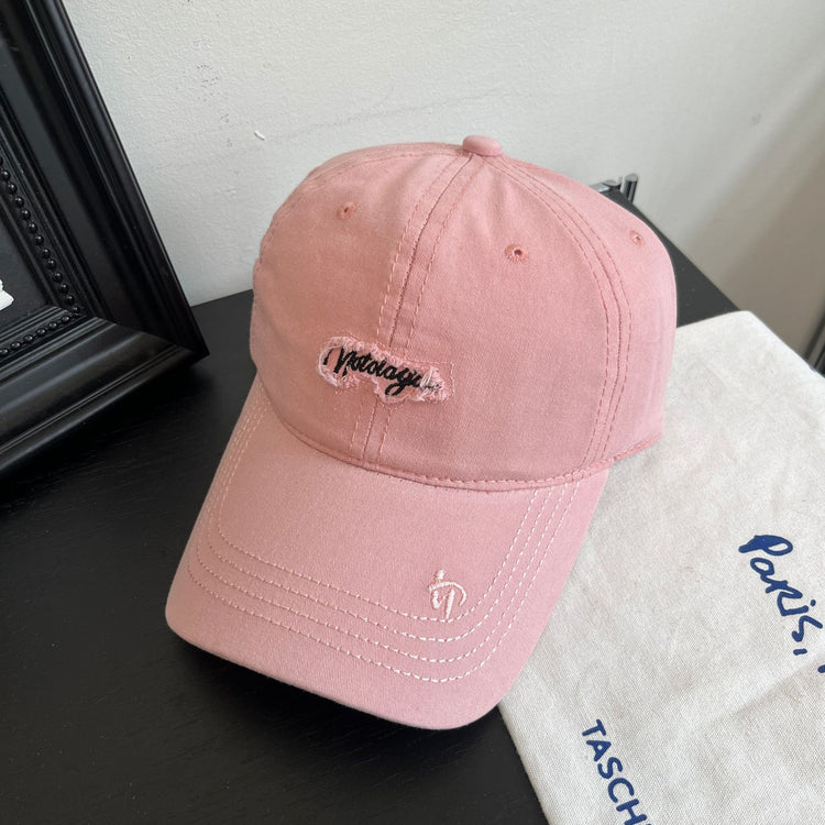 流行帽子|新款字母刺繡棒球帽春秋季韓版百搭簡約純色情情侶校園休閒鴨舌帽「C4893」25.01-2