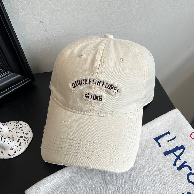 流行帽子|春季新款棒球帽破洞寬檐軟頂遮陽帽夏季戶外顯臉小韓系百搭鴨舌帽「C4886」24.12-5