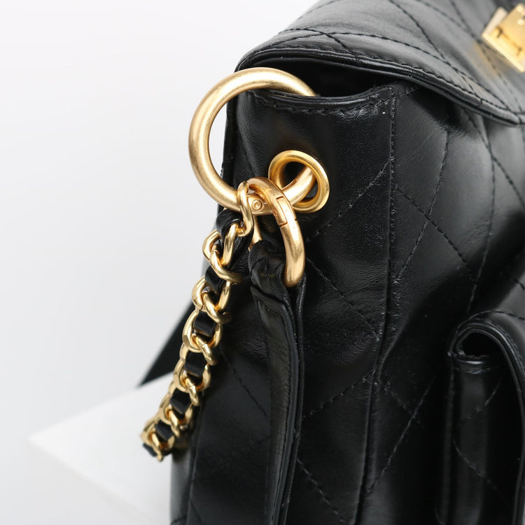 質感真皮|小香風菱格鏈條包頭層牛皮hobo鏈條腋下包郵差包口袋機車時尚百搭「3622」24.08-4