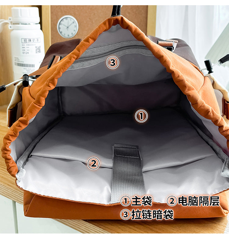 致青春|學生雙肩包新款防潑水簡約純色小眾設計背包韓版大容量學生書包「792-130-134」25.03-4