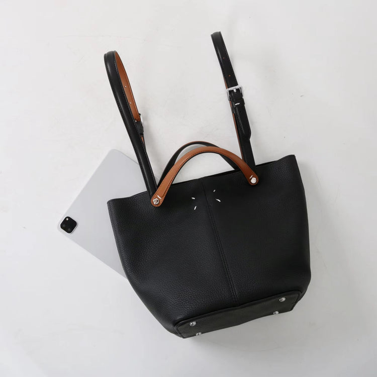 質感真皮|2025新款頭層牛皮手提托特包真皮水桶包小眾高級感腋下包時尚單肩包「2963」25.02-3